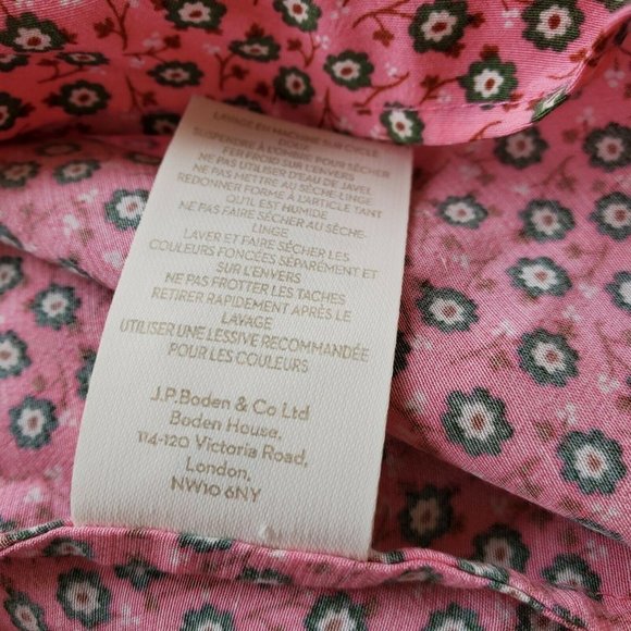 BODEN W0426 Pink v-Neck Shirt Blouse Size US 8 - Picture 8 of 8